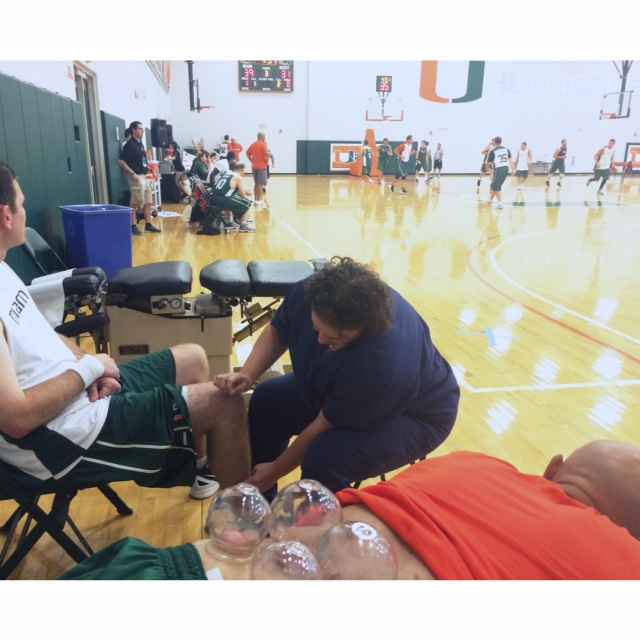 Acupuncture and cupping for sports injuries at the University of Miami